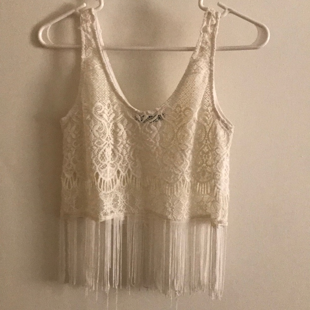 Boho lace crop top